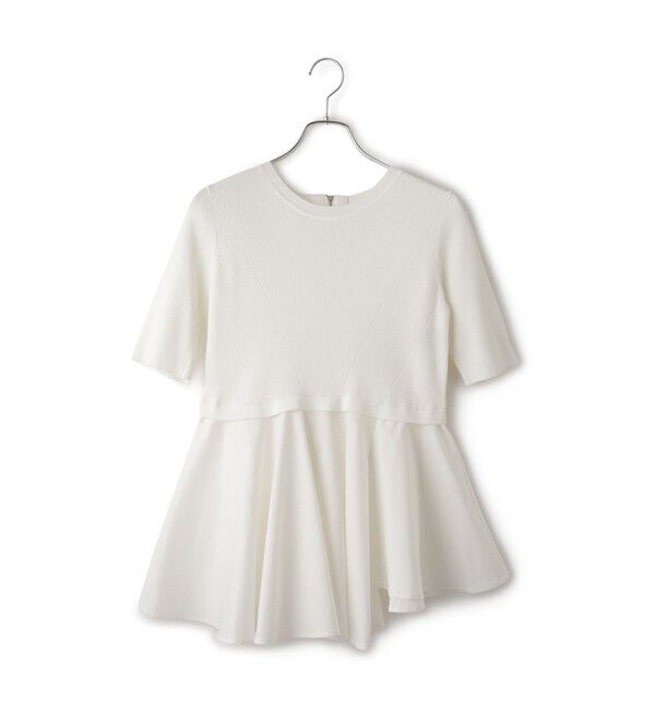 ADAM ET ROPE'「ペプラムコンビハーフスリーブニット」|ニット・セーター|