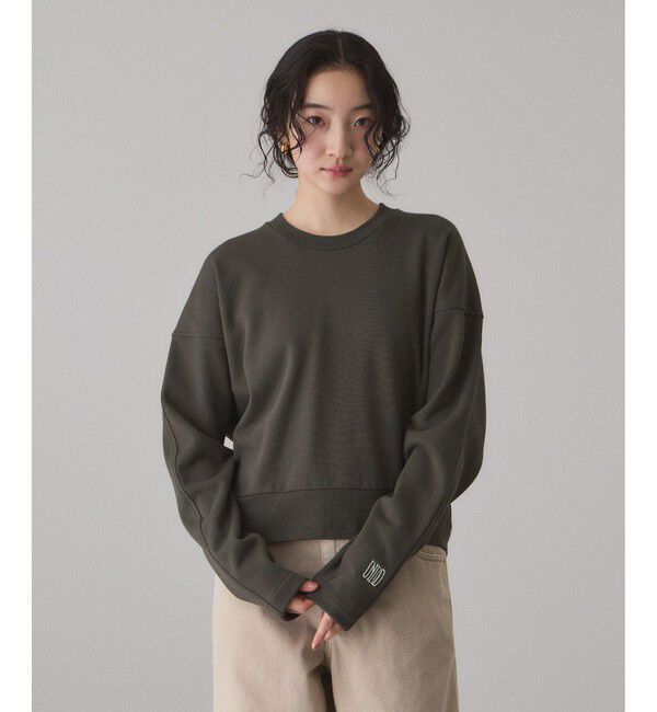 ADAM ET ROPE'「【サステナブル】ロゴフォルムスウェット」|スウェット・ジャージ|チャコール(06)