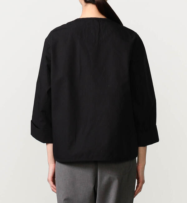 DANTON「DANTON | コットンリネンダンプ ノーカラージャケット WOMEN」|ノーカラージャケット|