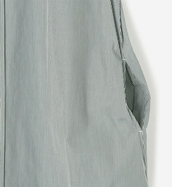  「Gymphlex | コットンストライプ フレンチスリーブシャツワンピース WOMEN」|ワンピース|