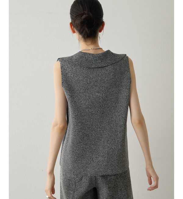 Drawing Numbers「【Drawing Numbers】ポロカラーノースリーブワイドニット」|ニット・セーター|