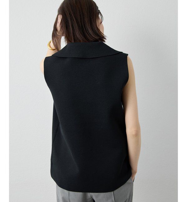 Drawing Numbers「【Drawing Numbers】ポロカラーノースリーブワイドニット」|ニット・セーター|