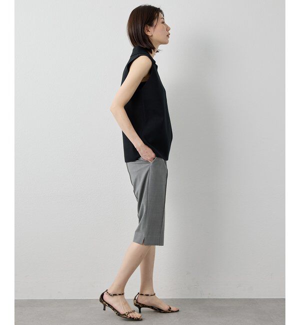 Drawing Numbers「【Drawing Numbers】ポロカラーノースリーブワイドニット」|ニット・セーター|