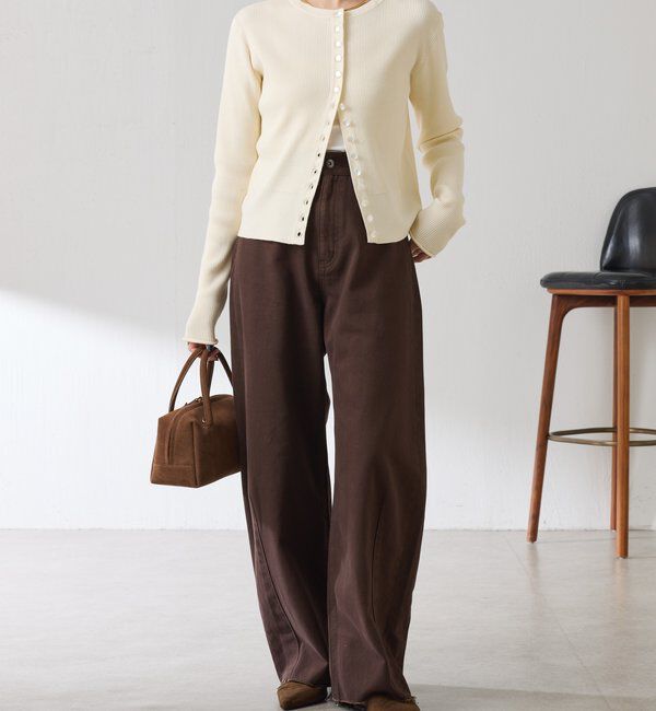  「ラインボタンコンパクトカーディガン」|ニット・セーター|