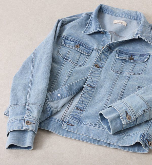  「Q.anos ストレッチリブデニムジャケット」|デニムジャケット|