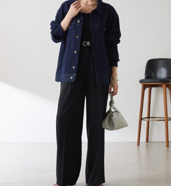  「Q.anos ストレッチリブデニムジャケット」|デニムジャケット|