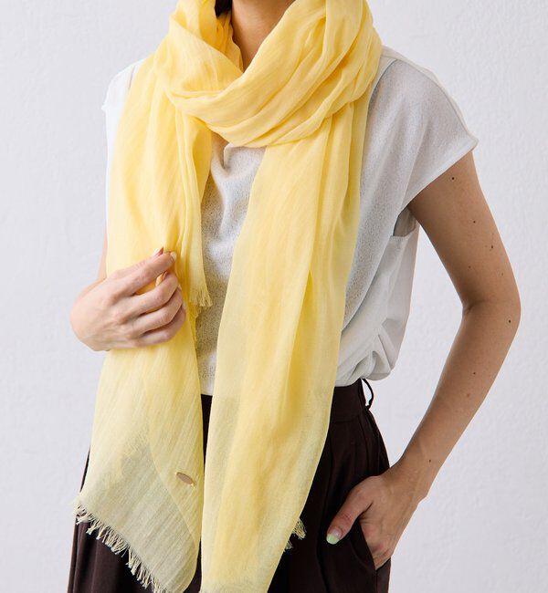  「【PAPILLONNER/パピヨネ】コットンカラーストール」|マフラー|イエロー