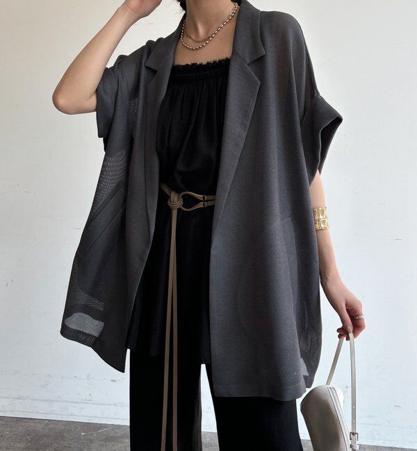  「メッシュ半袖ジャケット」|テーラードジャケット|