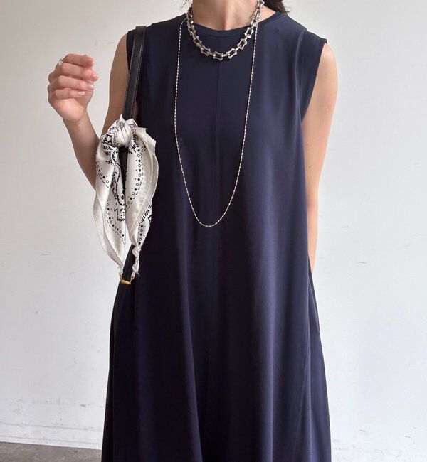  「シルケットスムースフレアカットワンピース」|ワンピース|ネイビー