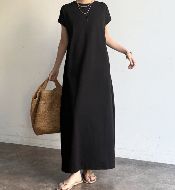  「【WEB限定】クール天竺フレンチスリーブワンピース」|ワンピース|