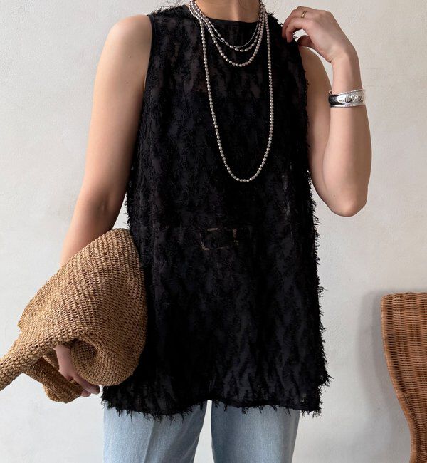  「【WEB限定】フリンジジャガードタンクブラウス」|シャツ・ブラウス|