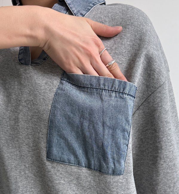  「【WEB限定】ダンガリードッキングトップス」|Tシャツ・カットソー|