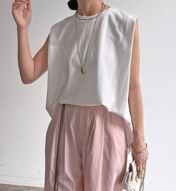  「【WEB限定】バックメッシュ切替トップス」|Tシャツ・カットソー|