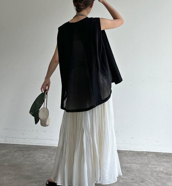  「【WEB限定】バックメッシュ切替トップス」|Tシャツ・カットソー|