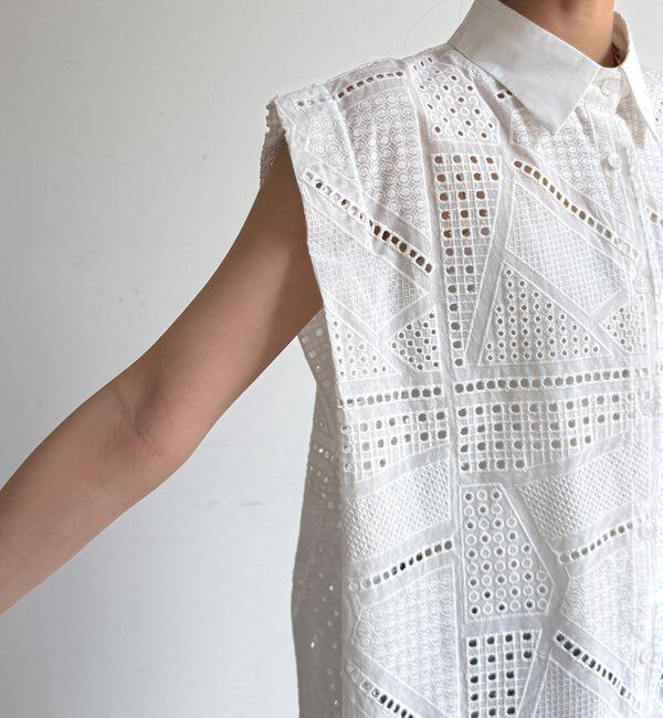  「【WEB限定】カットワークレースシャツ」|シャツ・ブラウス|