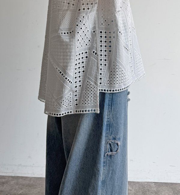  「【WEB限定】カットワークレースシャツ」|シャツ・ブラウス|