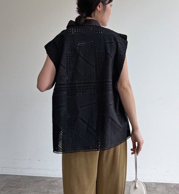  「【WEB限定】カットワークレースシャツ」|シャツ・ブラウス|