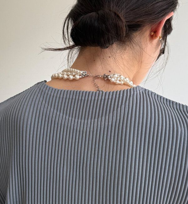  「【WEB限定】プリーツノースリーブトップス」|Tシャツ・カットソー|