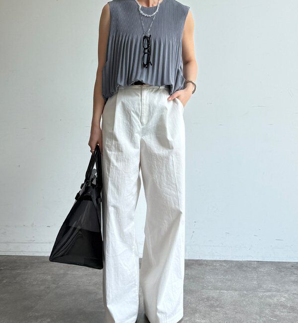  「【WEB限定】プリーツノースリーブトップス」|Tシャツ・カットソー|