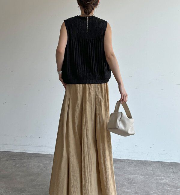  「【WEB限定】プリーツノースリーブトップス」|Tシャツ・カットソー|