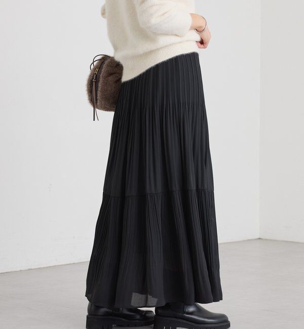  「【上品見え】ティアードプリーツスカート」|スカート|