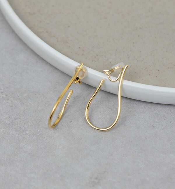  「ドロップフープクリップイヤリング」|リング|