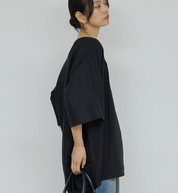  「リネンディープネックプルオーバー」|シャツ・ブラウス|