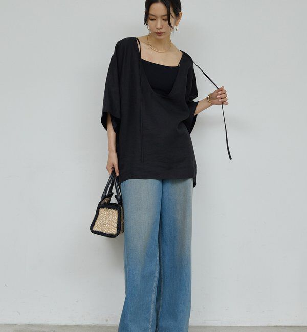  「リネンディープネックプルオーバー」|シャツ・ブラウス|