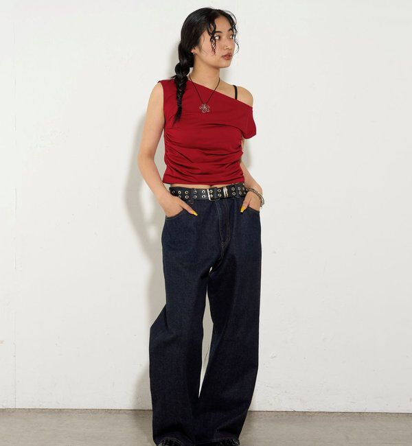  「【5色展開】マルチウェイギャザーオフショルノースリーブ」|キャミソール|