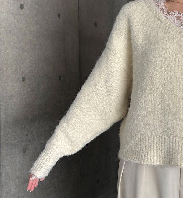  「レーストリミングニット」|ニット・セーター|