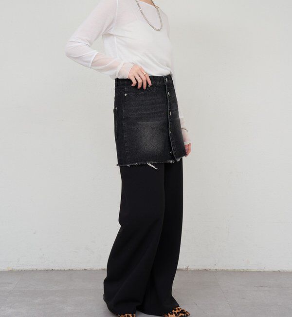  「レイヤードデニムスカート」|スカート|