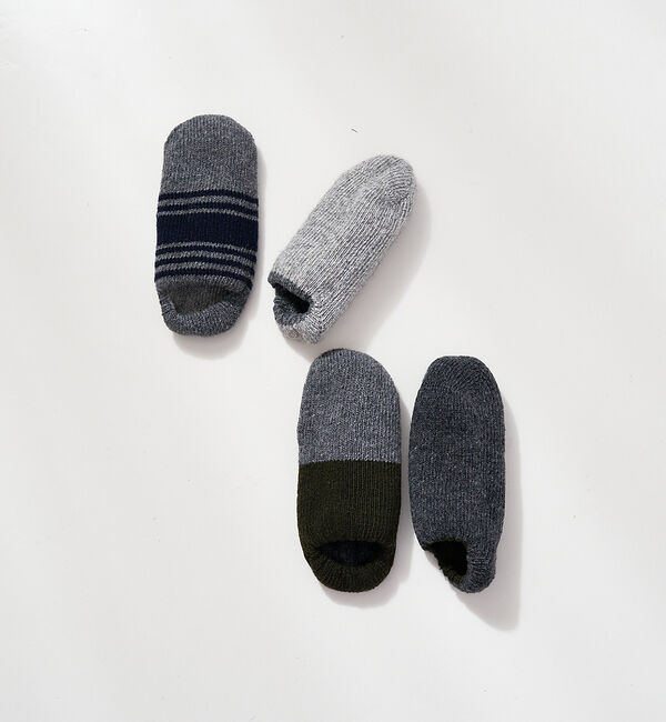 collex「【ecuvo】別注　ボーダースリッポン　メンズ」|ソックス|