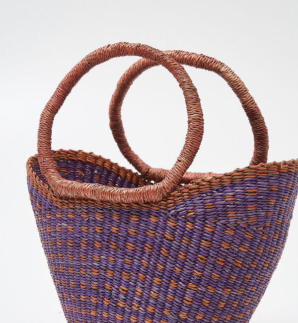 collex「ニャリガバスケット ニケチェック S ライラック」|かごバッグ|