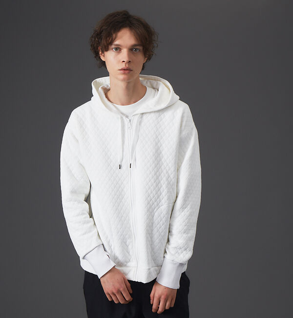 ABAHOUSE「キルティング ジャカード パーカ」|パーカー|ホワイト