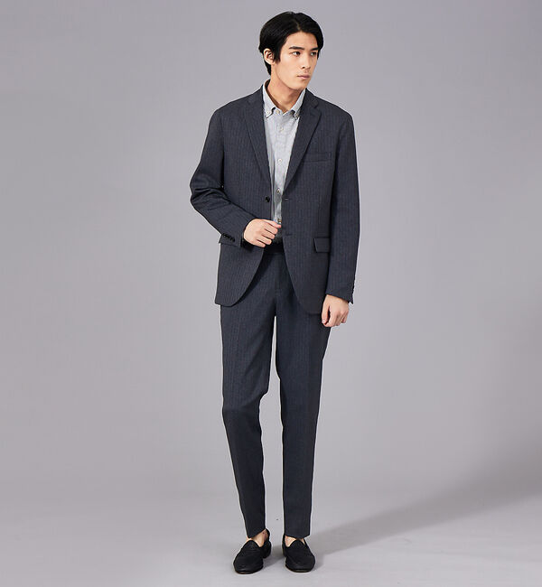 ABAHOUSE「【多機能】ナローストライプ サッカー ボタンダウン シャツ」|シャツ・ブラウス|