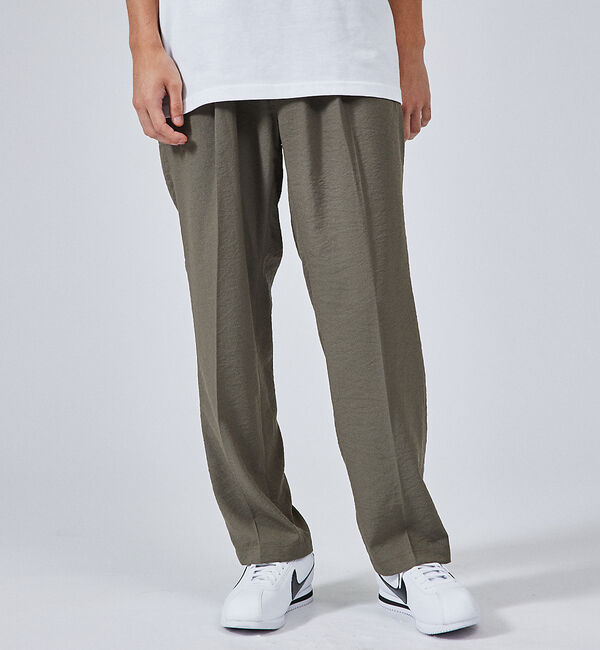 ABAHOUSE「クレープストレッチ イージーパンツ / リラックスパンツ」|その他|カーキ