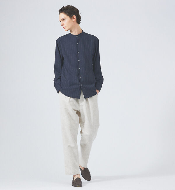 ABAHOUSE「【選べる】バンドカラー / レギュラーカラー ストライプシャツ」|シャツ・ブラウス|