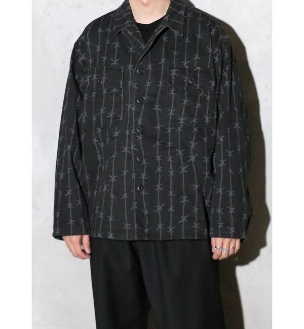 ABAHOUSE「【MADE IN STANDARD】FATIGUE UNIFORM SHIRT」|ミリタリー・モッズコート|ブラック