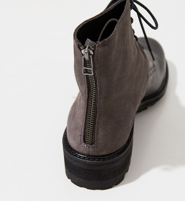 alfredoBANNISTER「【定番】ベロア切替 レースアップブーツ」|ショートブーツ|