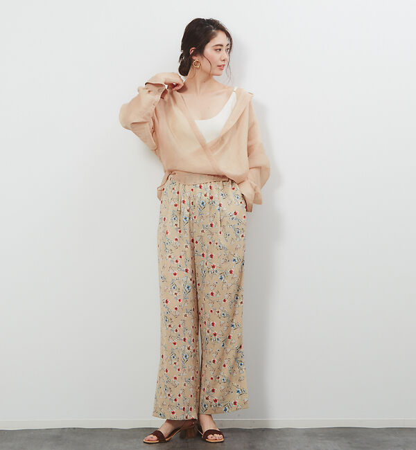 Rouge vif「フレンチフラワープリントワイドパンツ」|その他|