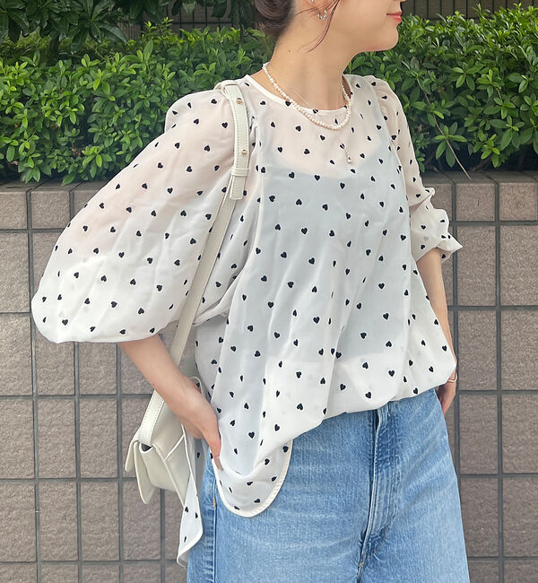 Rouge vif「ハートフロッキーシアーブラウス」|シャツ・ブラウス|