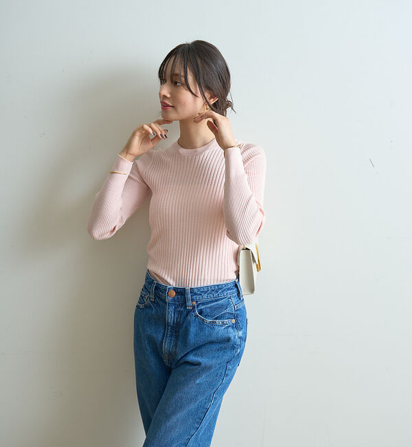 Rouge vif「シルク混ワイドリブプルオーバーニット」|ニット・セーター|