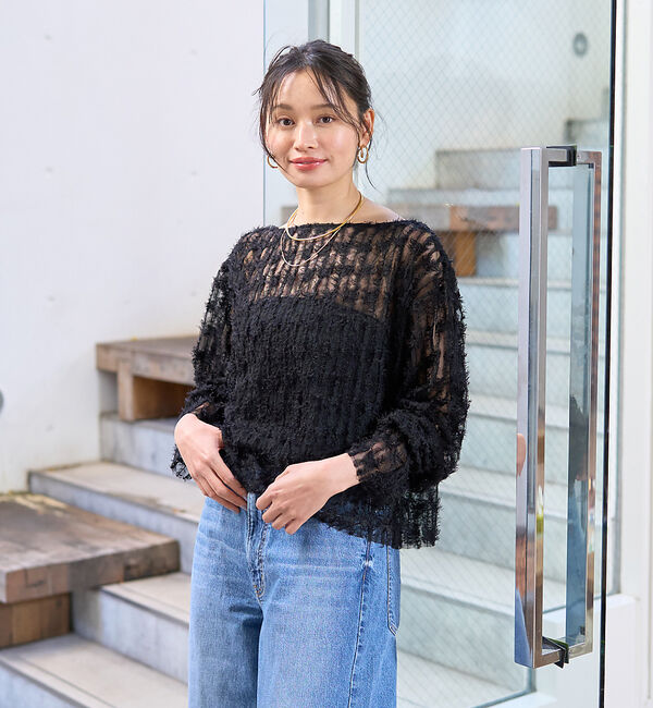 Rouge vif「【一部店舗限定】フェザーチュールブラウス」|シャツ・ブラウス|