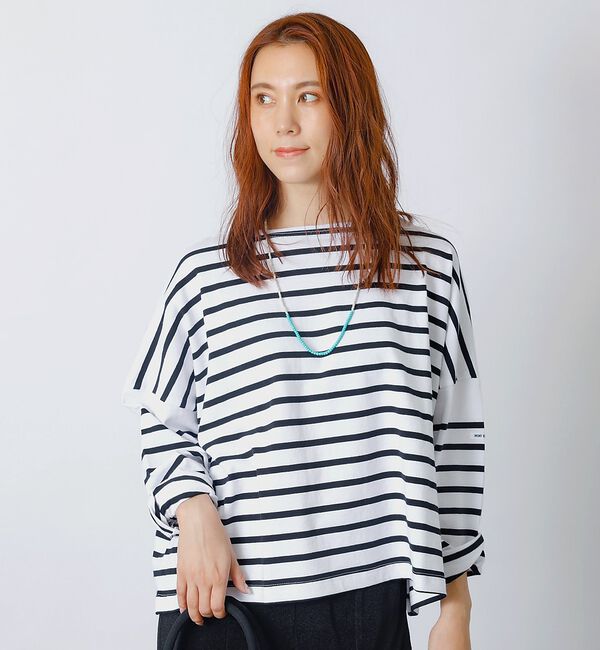 Rouge vif「【MONT KEMMEL/モン ケメル】ワイドバスクシャツ / ボーダーロングス」|Tシャツ・カットソー|