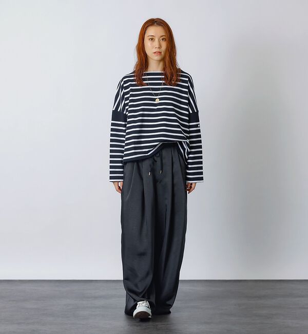 Rouge vif「【MONT KEMMEL/モン ケメル】ワイドバスクシャツ / ボーダーロングス」|Tシャツ・カットソー|