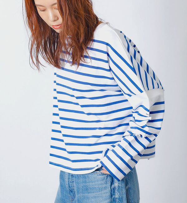 Rouge vif「【MONT KEMMEL/モン ケメル】ワイドバスクシャツ / ボーダーロングス」|Tシャツ・カットソー|