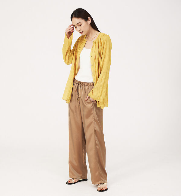 qualite「ドビーストライププリーツシャツ」|シャツ・ブラウス|