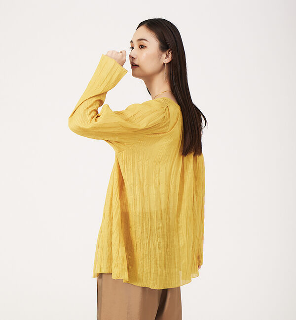 qualite「ドビーストライププリーツシャツ」|シャツ・ブラウス|