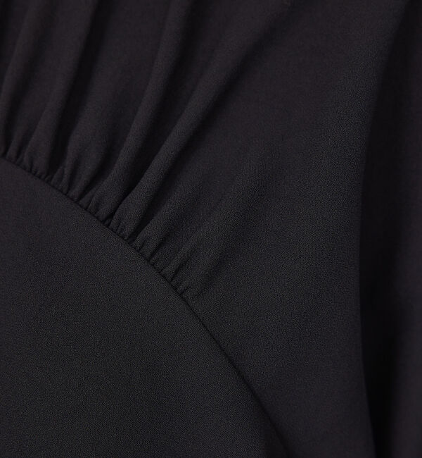 qualite「【セットアップ対応】アセテートジョーゼットギャザーブラウス」|シャツ・ブラウス|