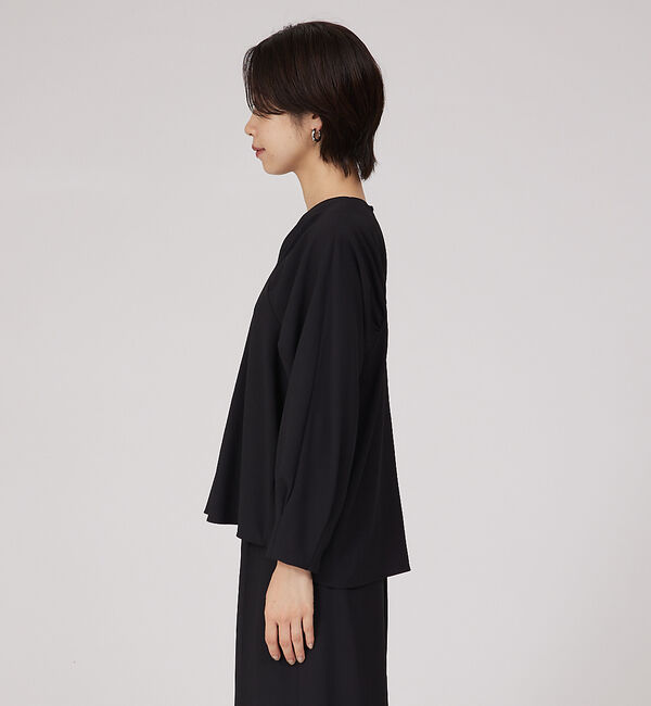 qualite「【セットアップ対応】アセテートジョーゼットギャザーブラウス」|シャツ・ブラウス|